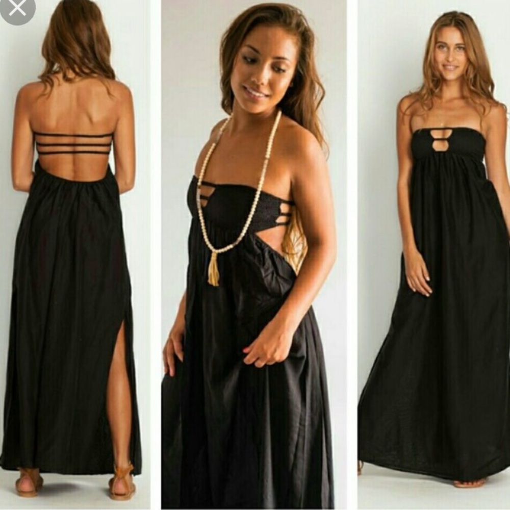 Black Indah 'flamingo' maxi dress